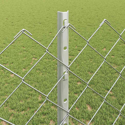 Chainlink Fence with Post 25 x 1.2 m Galvanised Steel Silver
