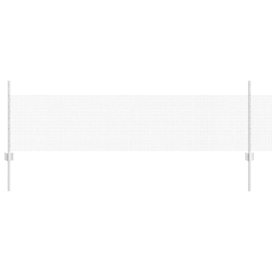 Welded Wire Fence with Posts 10 x 0.5 m Galvanised Steel Silver