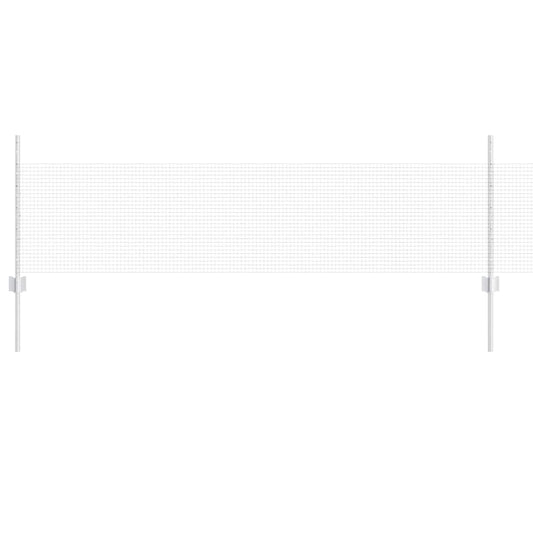Welded Wire Fence with Posts 10 x 0.5 m Galvanised Steel Silver