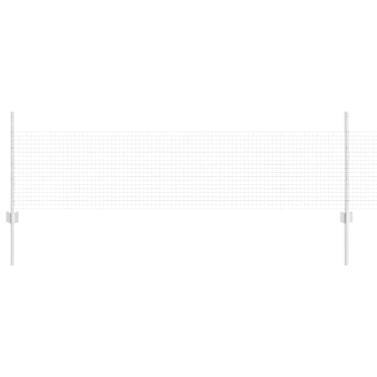 Welded Wire Fence with Posts 10 x 0.5 m Galvanised Steel Silver