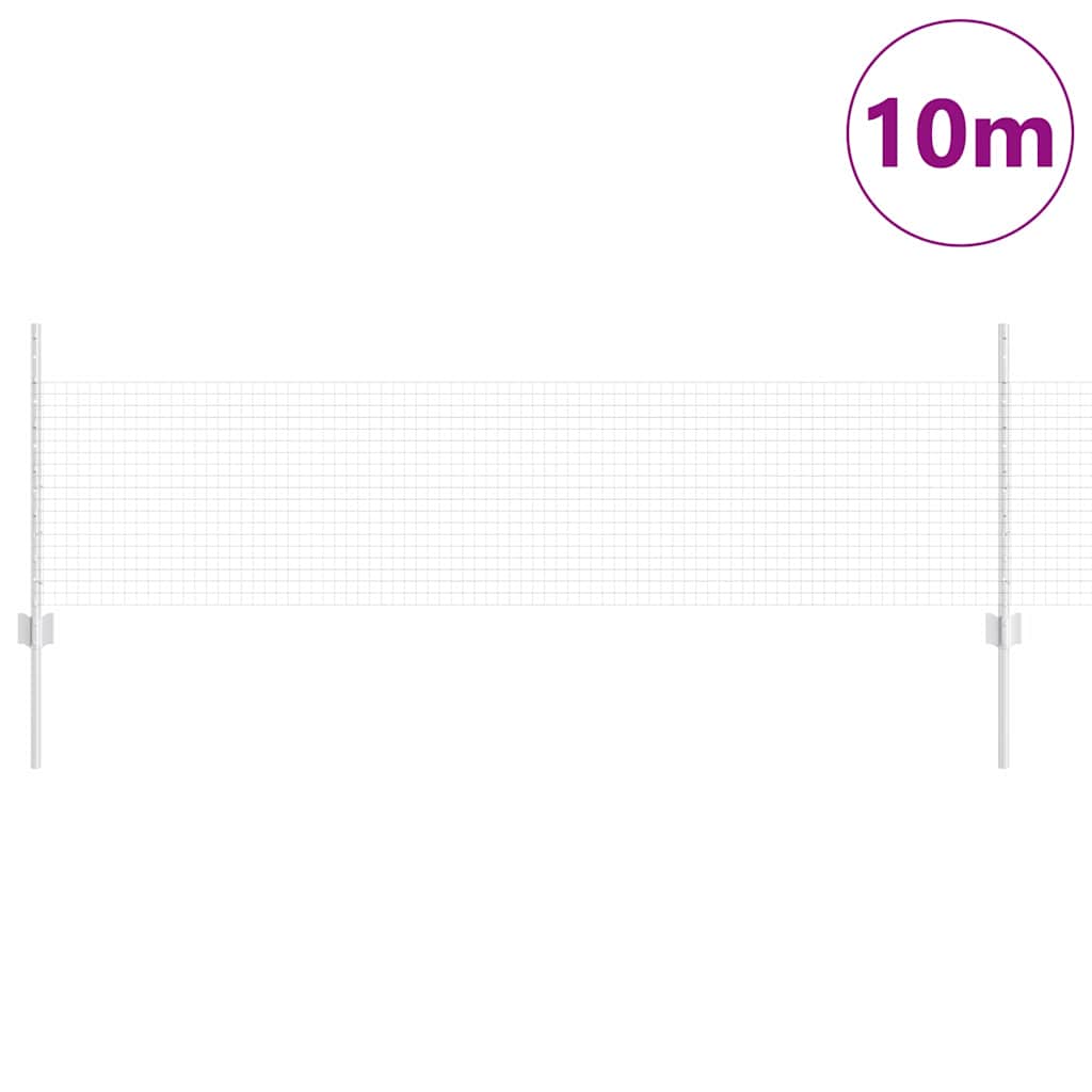 Welded Wire Fence with Posts 10 x 0.5 m Galvanised Steel Silver