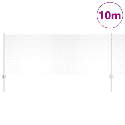 Welded Wire Fence with Posts 10 x 0.8 m Galvanised Steel Silver