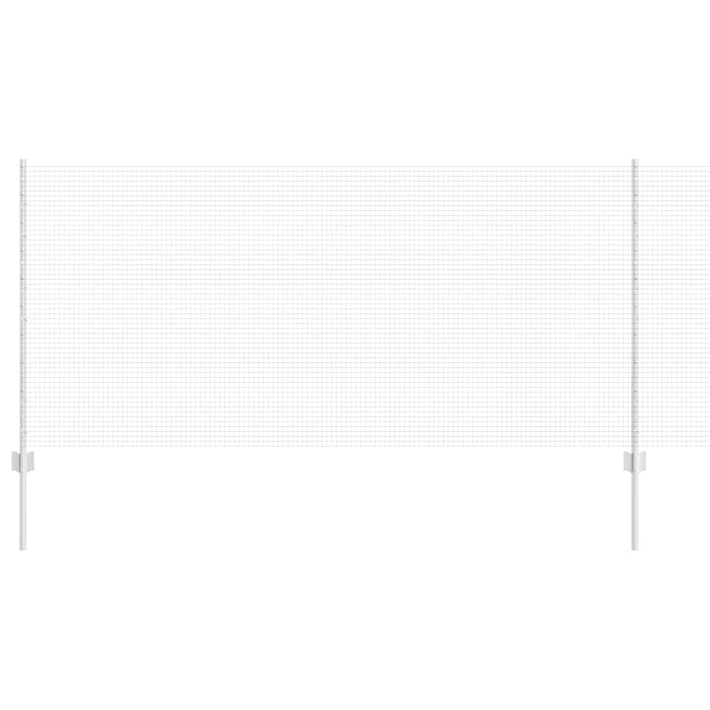 Welded Wire Fence with Posts 10 x 1 m Galvanised Steel Silver