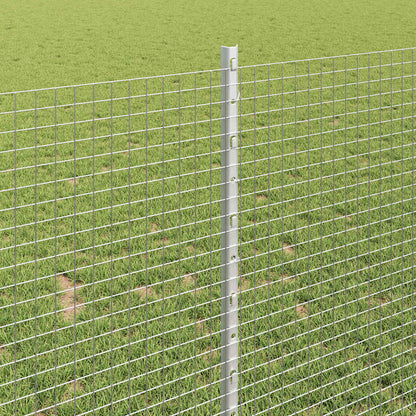 Welded Wire Fence with Posts 10 x 1 m Galvanised Steel Silver