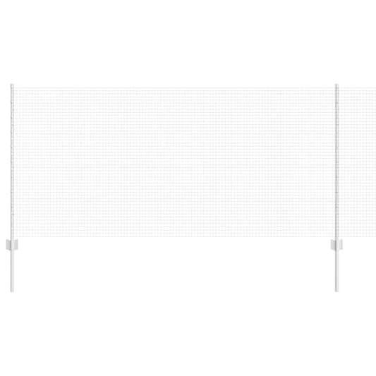 Welded Wire Fence with Posts 10 x 1 m Galvanised Steel Silver
