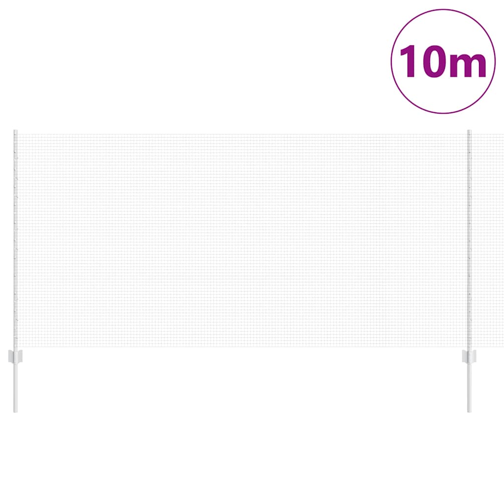 Welded Wire Fence with Posts 10 x 1.2 m Galvanised Steel Silver