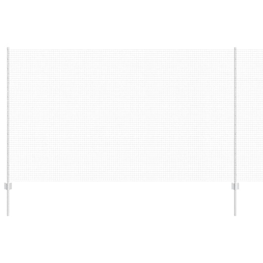 Welded Wire Fence with Posts 10 x 1.4 m Galvanised Steel Silver
