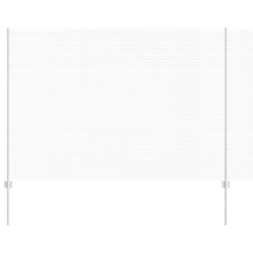 Welded Wire Fence with Posts 10 x 1.5 m Galvanised Steel Silver