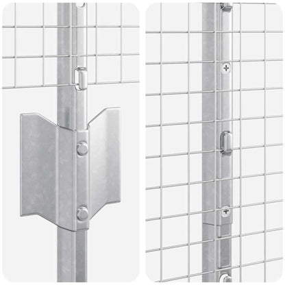 Welded Wire Fence with Posts 10 x 1.6 m Galvanised Steel Silver