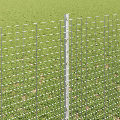 Welded Wire Fence with Posts 10 x 1.6 m Galvanised Steel Silver