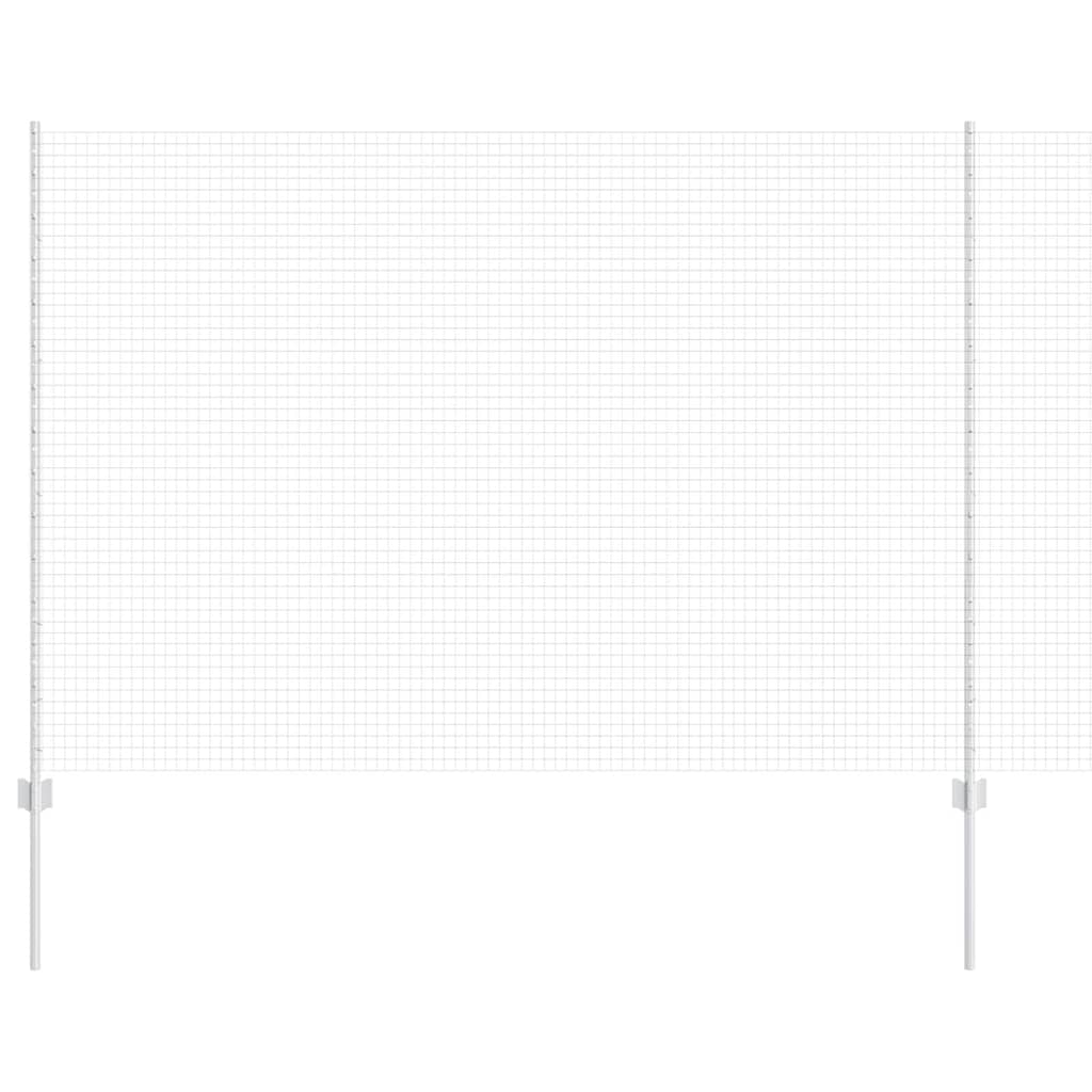 Welded Wire Fence with Posts 10 x 1.6 m Galvanised Steel Silver