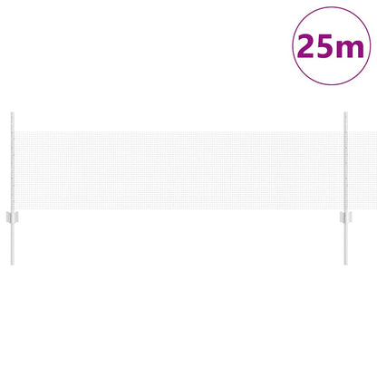 Welded Wire Fence with Posts 25 x 0.5 m Galvanised Steel Silver