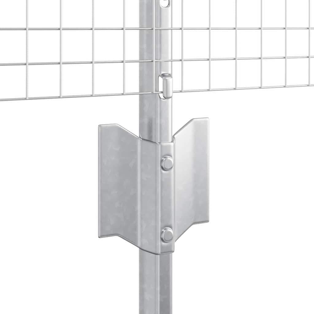 Welded Wire Fence with Posts 25 x 0.5 m Galvanised Steel Silver