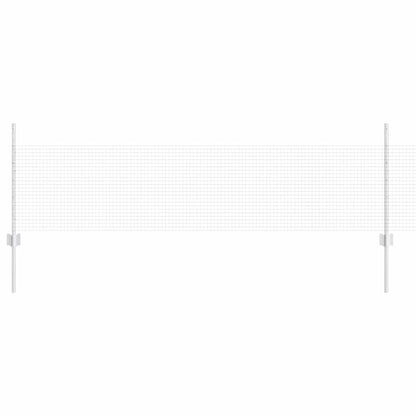 Welded Wire Fence with Posts 25 x 0.5 m Galvanised Steel Silver