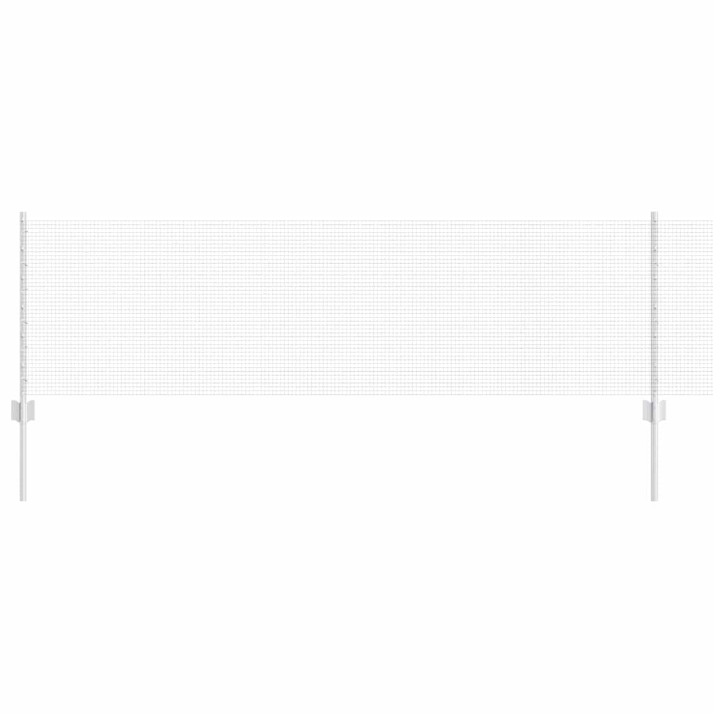 Welded Wire Fence with Posts 25 x 0.6 m Galvanised Steel Silver