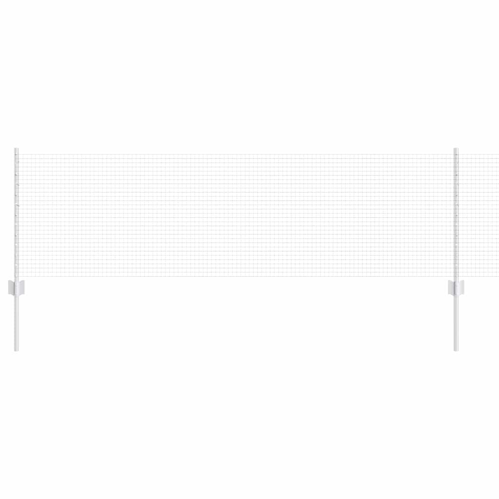 Welded Wire Fence with Posts 25 x 0.6 m Galvanised Steel Silver