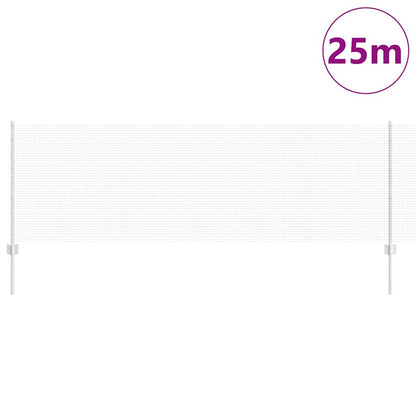 Welded Wire Fence with Posts 25 x 0.8 m Galvanised Steel Silver