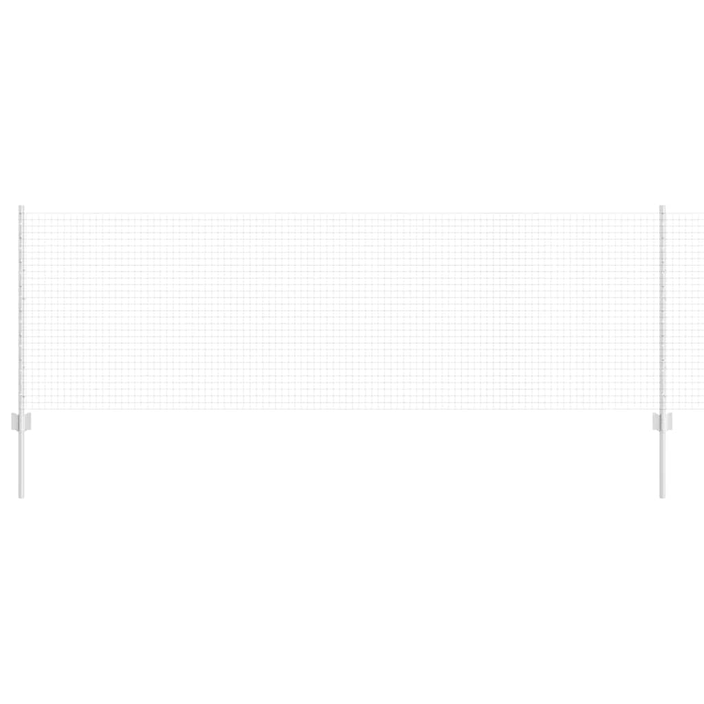 Welded Wire Fence with Posts 25 x 0.8 m Galvanised Steel Silver