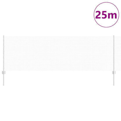 Welded Wire Fence with Posts 25 x 0.8 m Galvanised Steel Silver