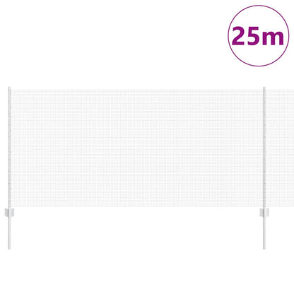 Welded Wire Fence with Posts 25 x 1 m Galvanised Steel Silver