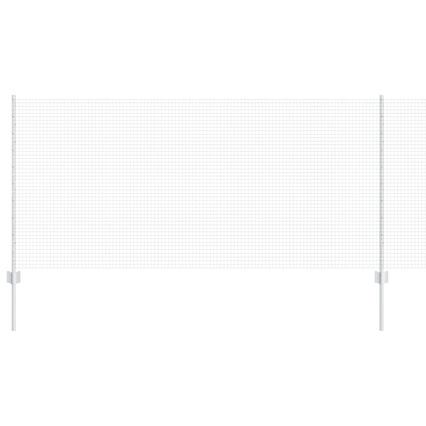 Welded Wire Fence with Posts 25 x 1 m Galvanised Steel Silver