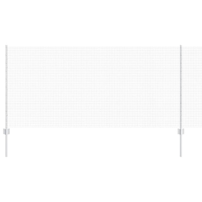 Welded Wire Fence with Posts 25 x 1 m Galvanised Steel Silver