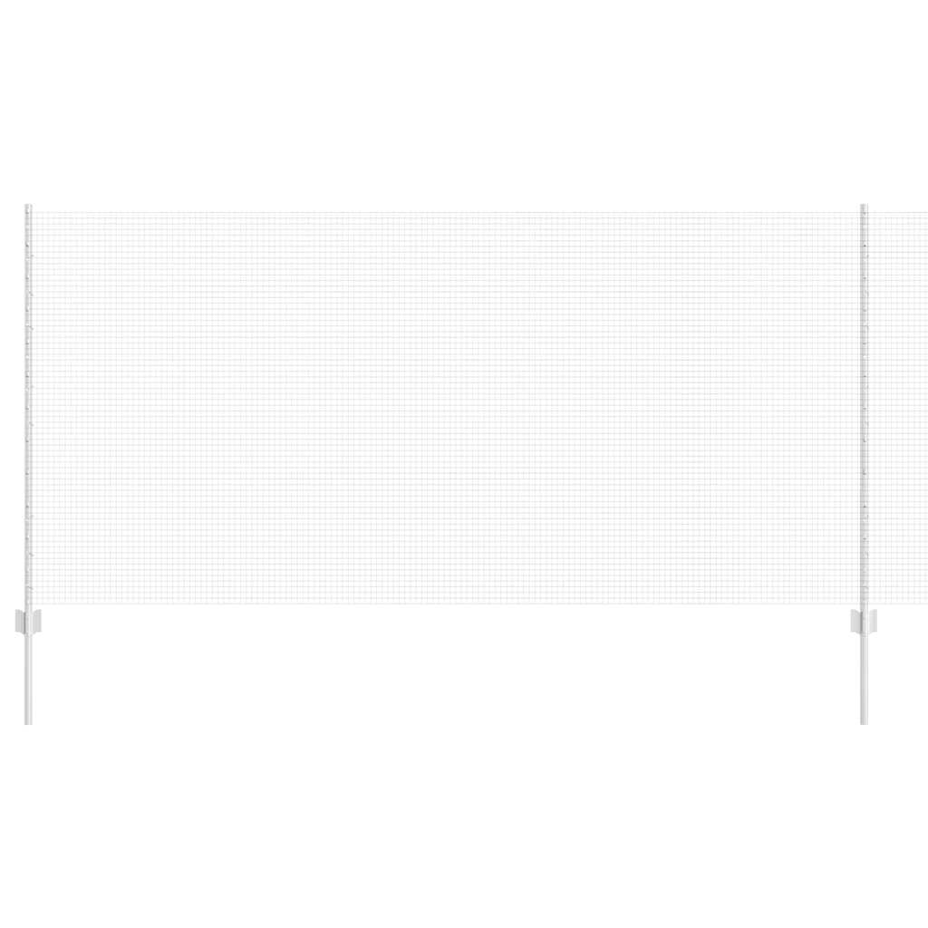 Welded Wire Fence with Posts 25 x 1.2 m Galvanised Steel Silver