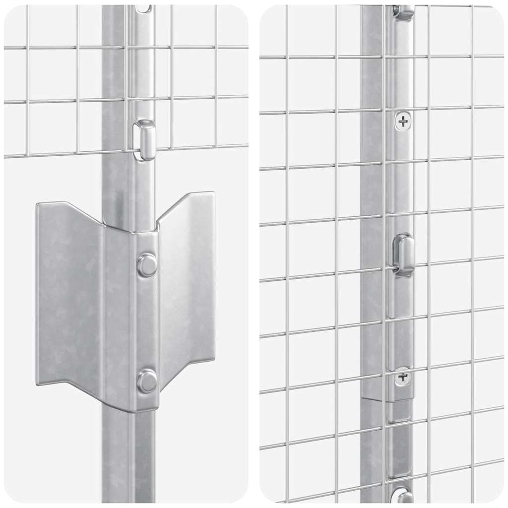 Welded Wire Fence with Posts 25 x 1.2 m Galvanised Steel Silver