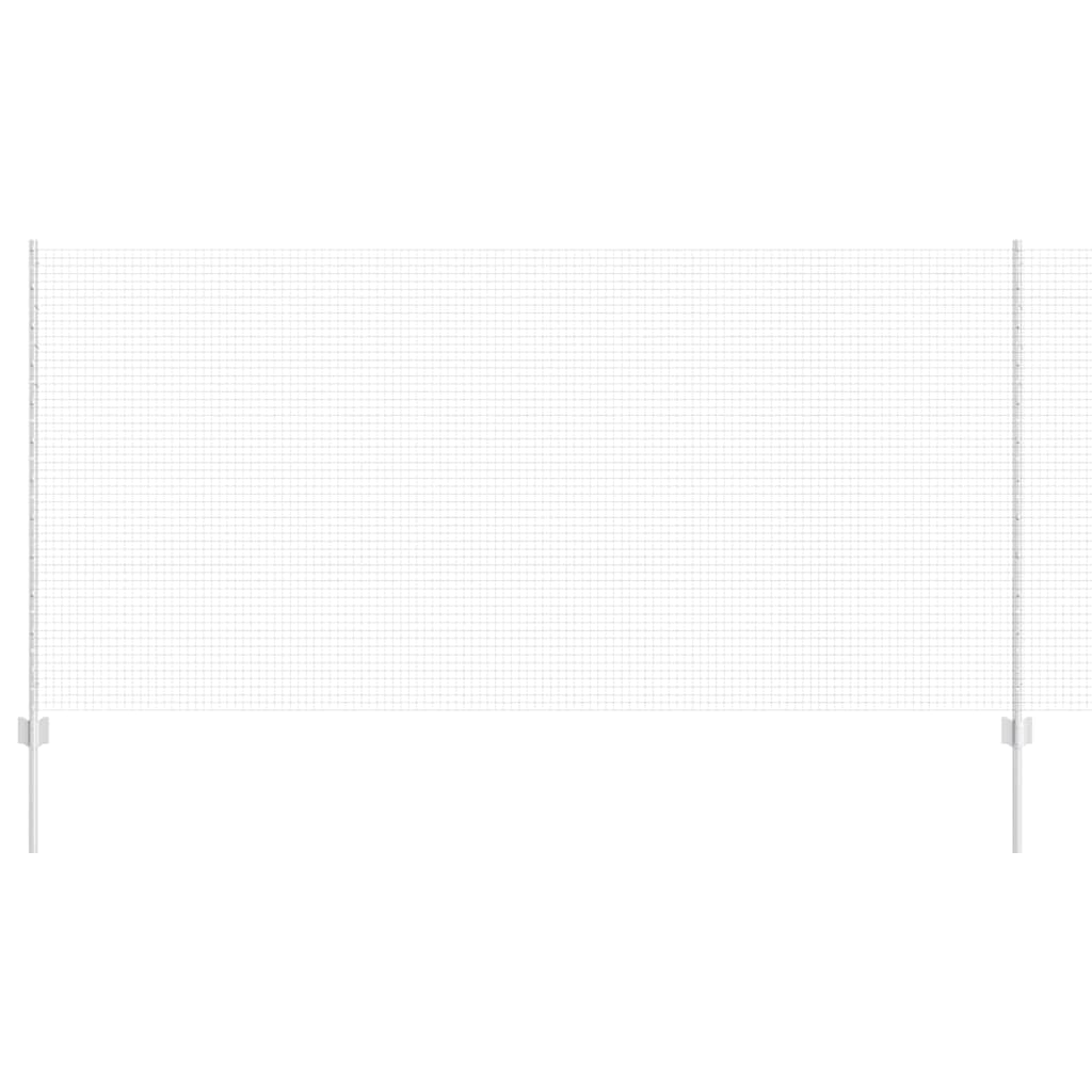 Welded Wire Fence with Posts 25 x 1.2 m Galvanised Steel Silver