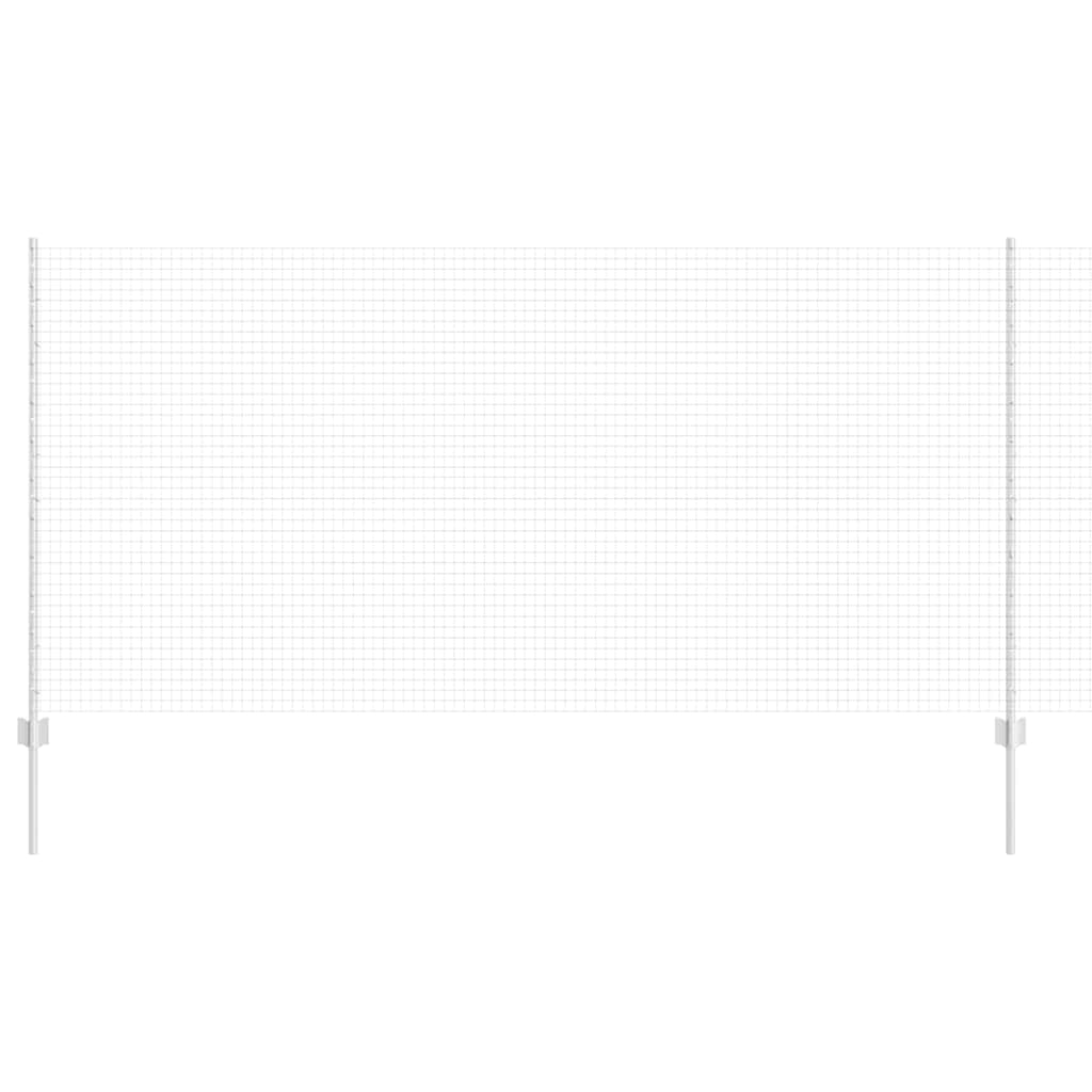 Welded Wire Fence with Posts 25 x 1.2 m Galvanised Steel Silver