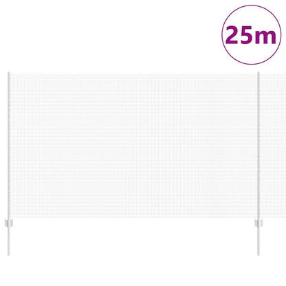 Welded Wire Fence with Posts 25 x 1.4 m Galvanised Steel Silver