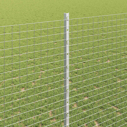 Welded Wire Fence with Posts 25 x 1.4 m Galvanised Steel Silver