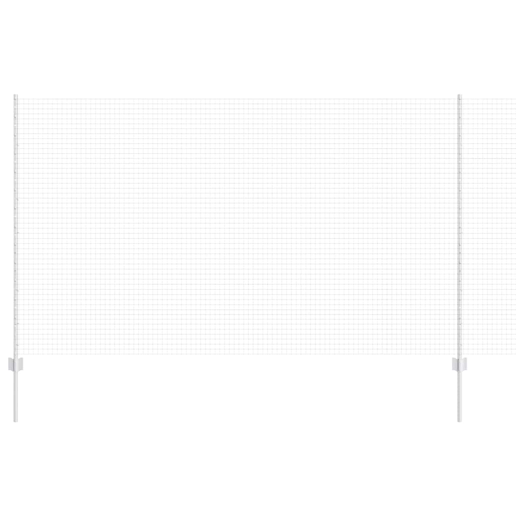 Welded Wire Fence with Posts 25 x 1.4 m Galvanised Steel Silver