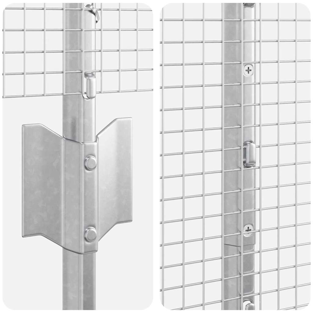 Welded Wire Fence with Posts 25 x 1.6 m Galvanised Steel Silver