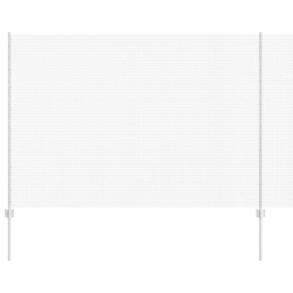 Welded Wire Fence with Posts 25 x 1.6 m Galvanised Steel Silver