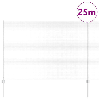 Welded Wire Fence with Posts 25 x 1.6 m Galvanised Steel Silver