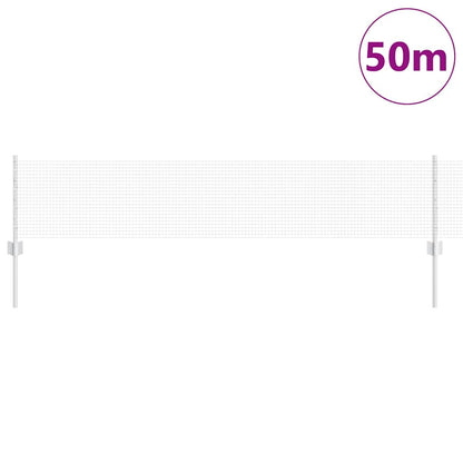 Welded Wire Fence with Posts 50 x 0.4 m Galvanised Steel Silver