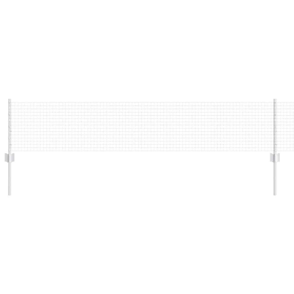 Welded Wire Fence with Posts 50 x 0.4 m Galvanised Steel Silver