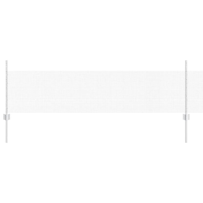 Welded Wire Fence with Posts 50 x 0.5 m Galvanised Steel Silver