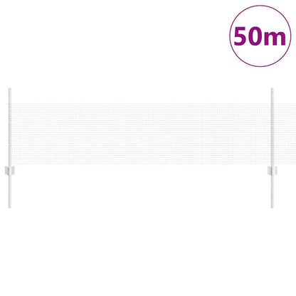 Welded Wire Fence with Posts 50 x 0.5 m Galvanised Steel Silver