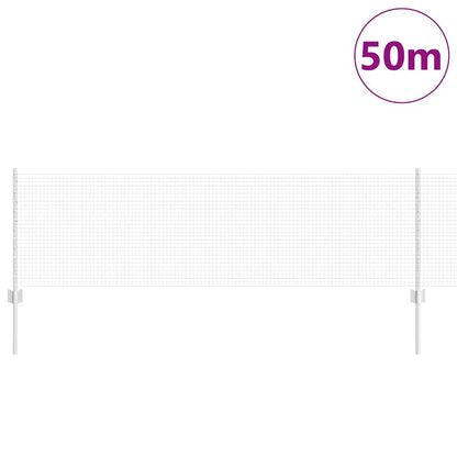 Welded Wire Fence with Posts 50 x 0.6 m Galvanised Steel Silver