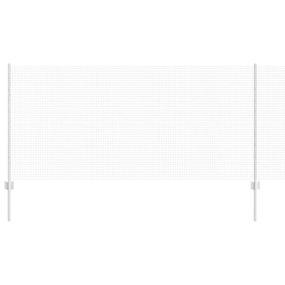 Welded Wire Fence with Posts 50 x 1 m Galvanised Steel Silver