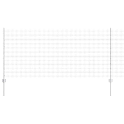Welded Wire Fence with Posts 50 x 1 m Galvanised Steel Silver