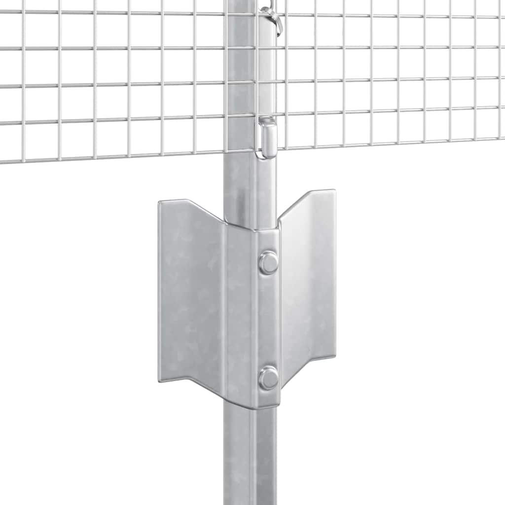 Welded Wire Fence with Posts 100 x 0.4 m Galvanised Steel Mesh