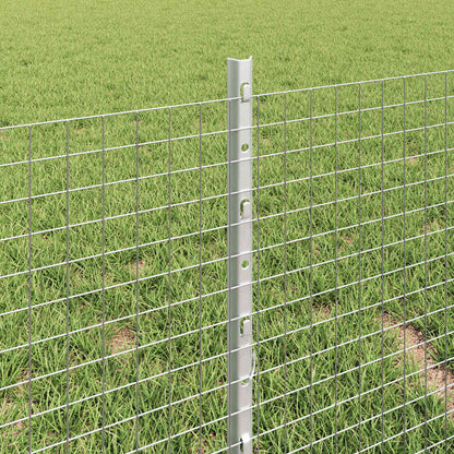 Welded Wire Fence with Posts 100 x 0.4 m Galvanised Steel Mesh