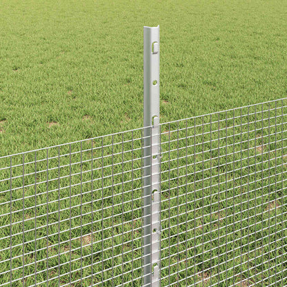 Welded Wire Fence with Posts 100 x 0.5 m Galvanised Steel Mesh