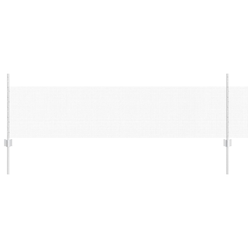 Welded Wire Fence with Posts 100 x 0.5 m Galvanised Steel Mesh