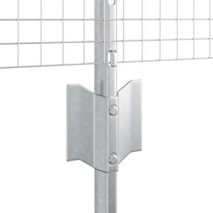 Welded Wire Fence with Posts 100 x 0.5 m Galvanised Steel Mesh