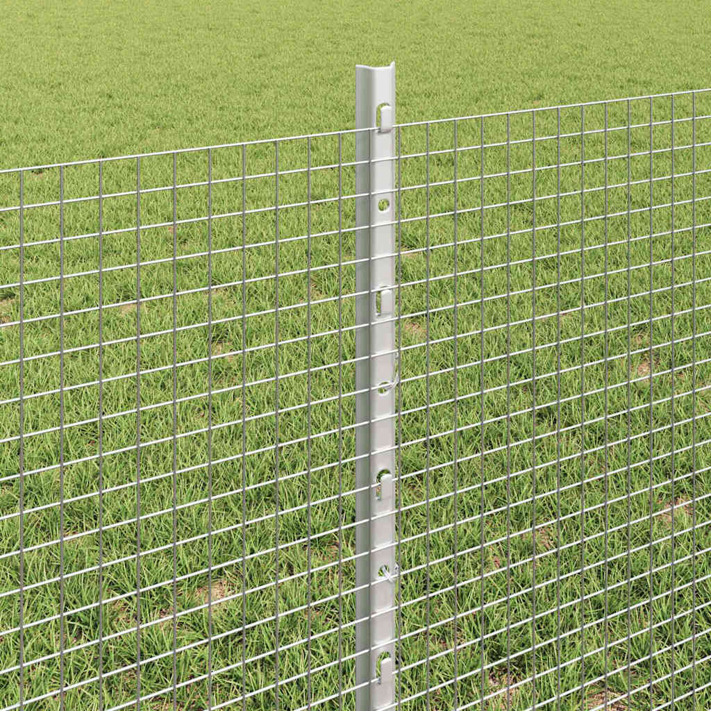 Welded Wire Fence with Posts 100 x 0.6 m Galvanised Steel Mesh