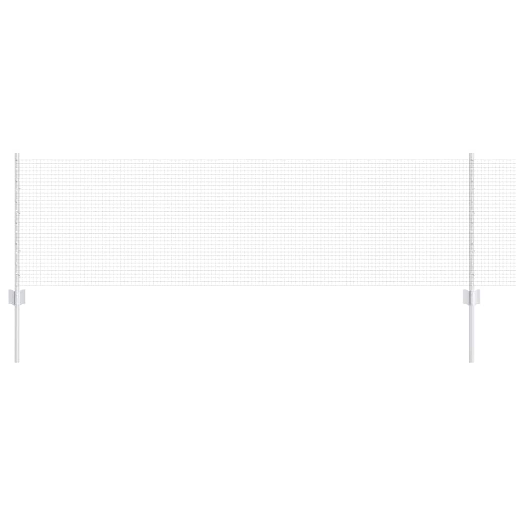 Welded Wire Fence with Posts 100 x 0.6 m Galvanised Steel Mesh